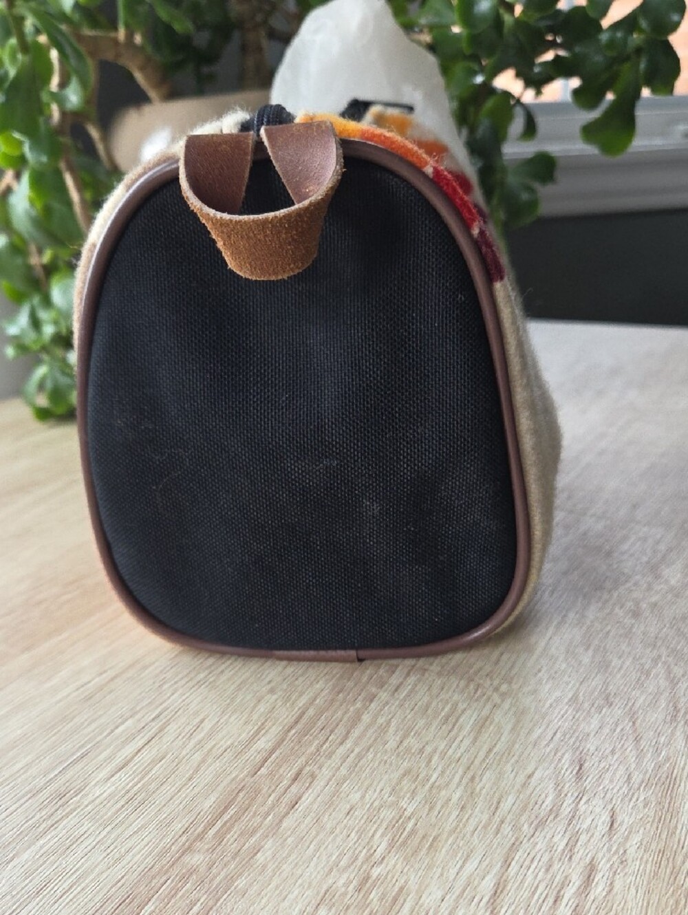 Pendleton Geometric Wool Travel Pouch in Cream, Orange & Red - Picture 4 of 9